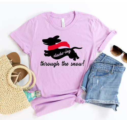 Dachs-ing Through the Snow T-shirt